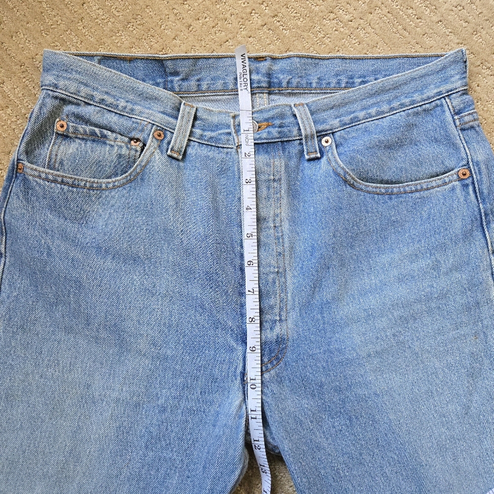 Vintage 1993 Levi's 501 32x27 USA Jeans Classic Light Blue Wash - Picture 5 of 13